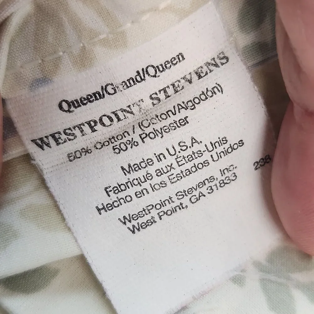 Vtg Westpoint Stevens Floral Sheet Set 4 Pc Queen USA Romantic Cottage Core